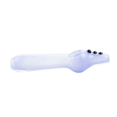 6" Two Color Frit Steam-Roller with Solid Color Marbles - 6 Inch / Baby Blue