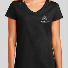 Sativa Bliss - Black V-Neck T-Shirt - V-Neck T-Shirt - Large