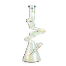 Red Eye Tek 13" Tall Rainbow Metallic Terminator Finish 3-Arm Zag Beaker Tube