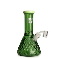Red Eye Glass 9'' Tall Green Ares Beaker Base Concentrate Rig