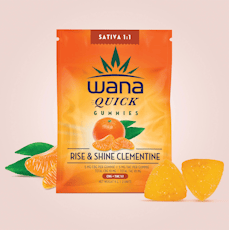 Wana QUICK - Gummies - 1:1 CBG SATIVA RISE & SHINE CLEMENTINE - 2 Pieces