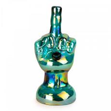 8" Platinum Metallic Flippin' the Bird Water Pipe