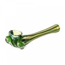 Red Eye Glass 4" Green Straight Claw Hash Pipe