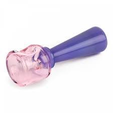 Red Eye Glass 4.25" Pink & Opal Purple Dapper Hand Pipe