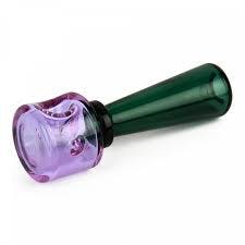 Red Eye Glass 4.25" Purple & Teal Dapper Hand Pipe
