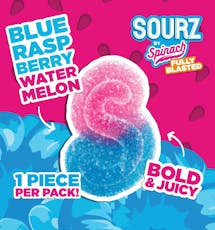 Sourz by Spinach Fully Blasted Blue Raspberry Watermelon Soft Chew - Fully Blasted Blue Raspberry Watermelon 1 x 5g Soft Chew
