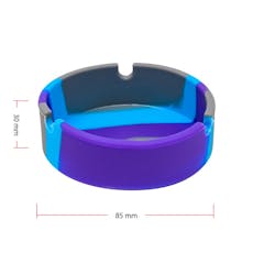Circular Shaped Silicon Ashtray - purple/blue/grey