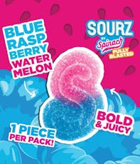 Spinach Sourz - Gummies - FULLY BLASTED BLUE RASPBERRY WATERMELON - 1 piece