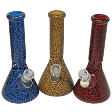 Good Karma BONG MAIN SKU - Karma 9" Glass Bong Beaker Lightning Plated - Blue
