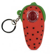 LIT Silicone Hand Pipe & Keychain - West Coast Gifts - LIT Silicone Hand Pipe & Keychain - 2.75" Strawberry