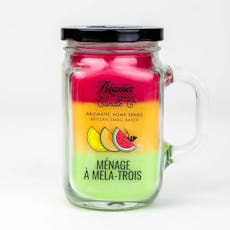 BEAMER Smoke Killer Collection 12oz. Glass Mason Jar Candle - MENAGE A MELA-TROIS