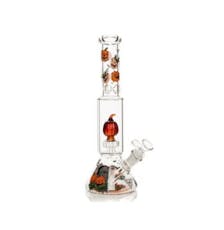 "Red Eye Glass 12" Tall Dual Chamber - Red Eye Glass 12" Tall Dual Chamber Jack-O-Lantern Water Pipe W/Pumpkin Perc