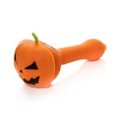 Jack-O-Lantern Hand Pipe W/Glass Bowl
