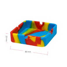Square Shaped Silicone Ashtray - blue/red/yellow
