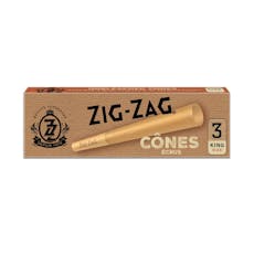 Zig-Zag King Sized Cones - Unbleached King Size Cones - 3PK