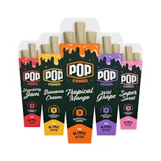 Pop Cones | King Size Unbleached Variety Pack Pre-rolled Cones | 3PK