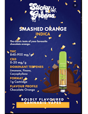 Sticky Greens Smashed Orange Liquid Diamonds Prefilled Vape Cartridge - Smashed Orange Liquid Diamonds 1g Prefilled Vape Cartridge