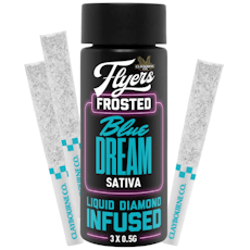 Flyers Frosted Blue Dream Infused Pre-Rolls- Claybourne - Flyers Frosted Infused Blue Dream Pre-Rolls 3x0.5g Resin