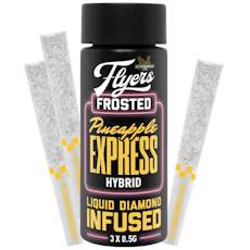 Flyers Frosted Pineapple Express Infused Pre-Rolls- Claybourne - Flyers Frosted Infused Pineapple Express Pre-Rolls 3x0.5g Resin