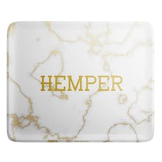 Hemper Luxe Marble White/Gold Rolling Tray - Large
