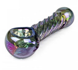 4" Metallic Terminator Finish Twister Hand Pipe - West Coast Gifts - 4" Metallic Terminator Finish Twister Hand Pipe - Metallic Green