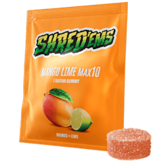 Shred'ems Mango Lime Sativa MAX10 THC Soft Chew - Mango Lime Sativa MAX10 THC Soft Chew (1 pck)
