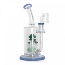 Red Eye Tek Bongs/Beakers/Rigs MAIN SKU - Red Eye Glass 9" Tall Periwinkle Teacher Concentrate Rig W/5 Hole Mushroom Perc