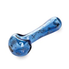 Red Eye Glass 4.5" Winter Wonderland Spoon Hand Pipe W/Ash Catcher Mouthpiece