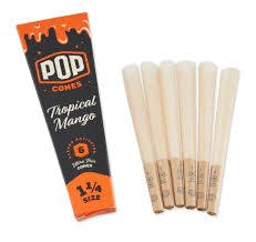 Pop Cones 1 1/4 Unbleached - Pop Cones - Tropical Mango (1.25" 6 pack)