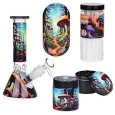 Forest Glass Beaker Water Pipe Smoking Set