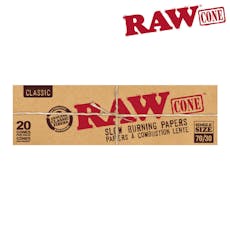 RAW CLASSIC NATURAL UNREFINED PRE-ROLLED CONES 70/30mm