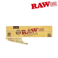 RAW CLASSIC NATURAL UNREFINED PRE-ROLLED CONES 70/45mm