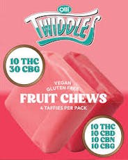 Olli Twiddles 3:1 Original Strawberry Taffy THC/CBG Gummies - Olli Twiddles Original Strawberry Taffy CBG/THC 3:1 Soft Chews (4 pck)