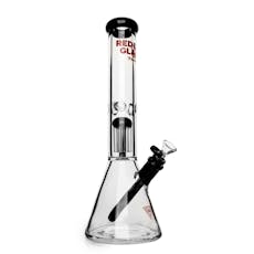 RED EYE GLASS 15" 7mm Thick Wildwood Dual Chamber Beaker Base Water Pipe Black