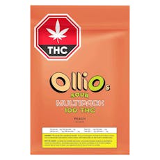 Olli O's- Sour Peach 100 THC Multipack Gummies - 10x10mg THC Blend Soft Chews