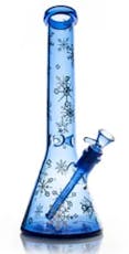 Red Eye Glass 15" Tall Sapphire Blue Winter Wonderland Beaker Base Water Pipe W/Full Wrap Decal - Red Eye Glass 15" Tall Sapphire Blue Winter Wonderland Beaker Base Water Pipe W/Full Wrap Decal