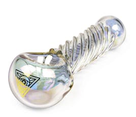 4" Metallic Terminator Finish Twister Hand Pipe - West Coast Gifts - 4" Metallic Terminator Finish Twister Hand Pipe - Metallic Rainbow