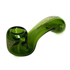 Red Eye Glass 5" Green Sherlock Hand Pipe