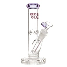 RED EYE GLASS 8" Straight Base Water Pipe Purple