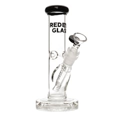 RED EYE GLASS 8" Straight Base Water Pipe Black