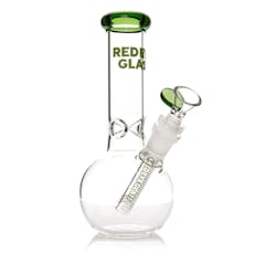 RED EYE GLASS 8" Bubble Base Water Pipe Green