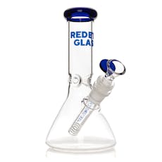 RED EYE GLASS 8" Beaker Base Water Pipe Blue