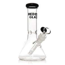 RED EYE GLASS 8" Beaker Base Water Pipe Black