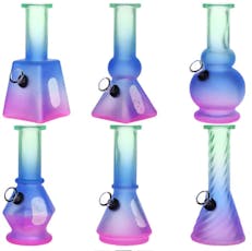 SeshGear Neon Ombre Glass Mini Water Pipe 6" Assorted Styles