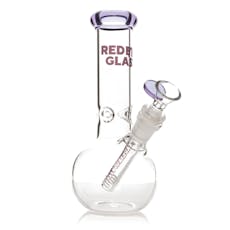 Red Eye Glass 8" - Bubble Base Water Pipe - PURPLE