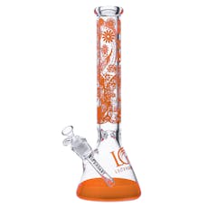 Legendary - Floral Mist Beaker Bong - 16" 7mm - Legendary - Floral Mist Beaker Bong Orange - 16" 7mm