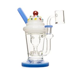 Red Eye Glass 8" Milkshake Incycler Rig W/Cherry On Top