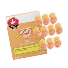 Fully Blasted Peach Orange 1:1 THC CBD Gummies 10x1 Pack Soft Chews Sourz
