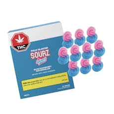 Fully Blasted Blue Raspberry Watermelon Gummies 10x1 Pack Soft Chews by Spinach Sourz