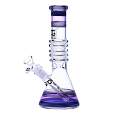 Smoke Arsenal - 10" OG Original Rainbow Ring Beaker Bong (Transparent Black) - Transparent Black